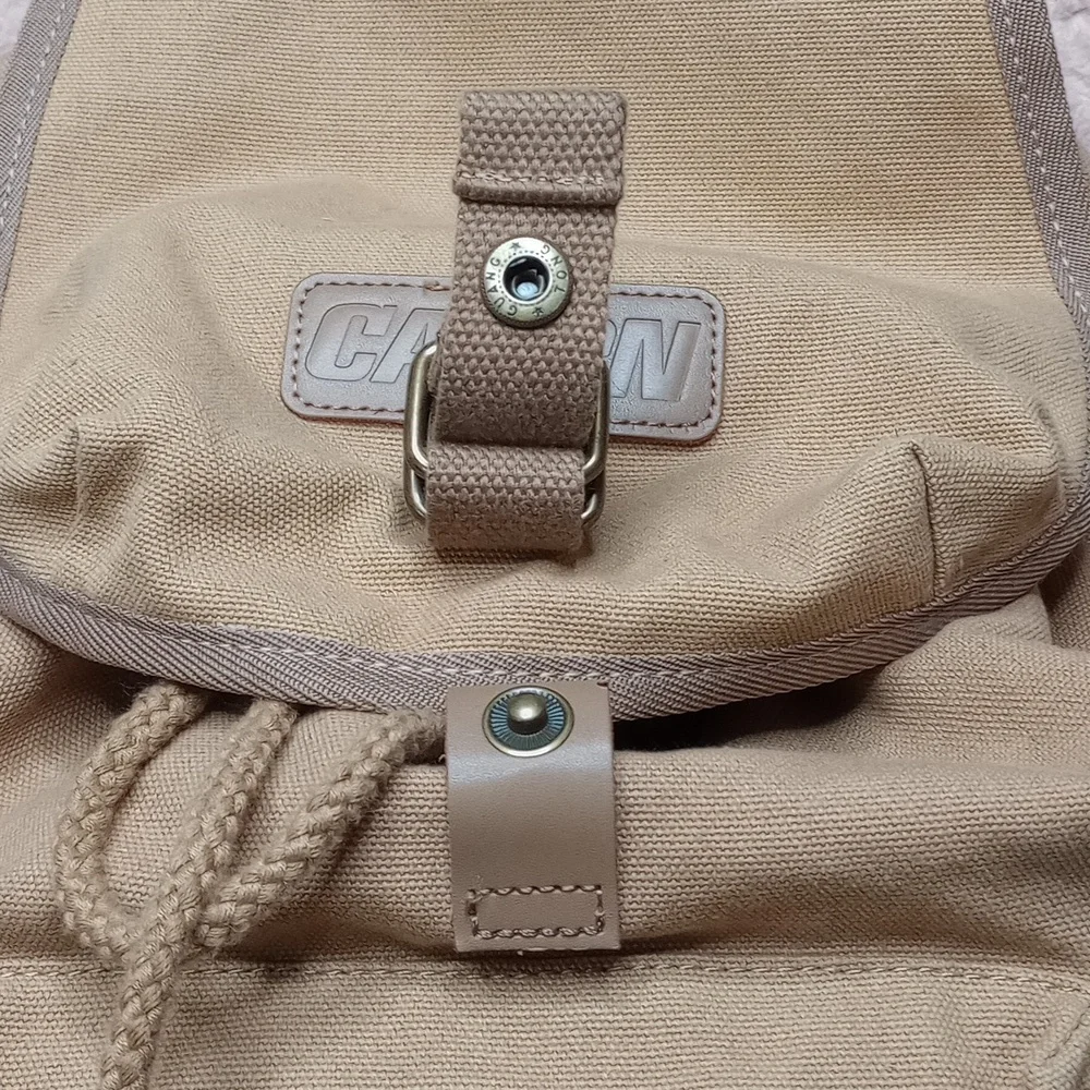 Caden Camera Case Backpack Tan‎ Canvas Flap Bag Rucksack Photography